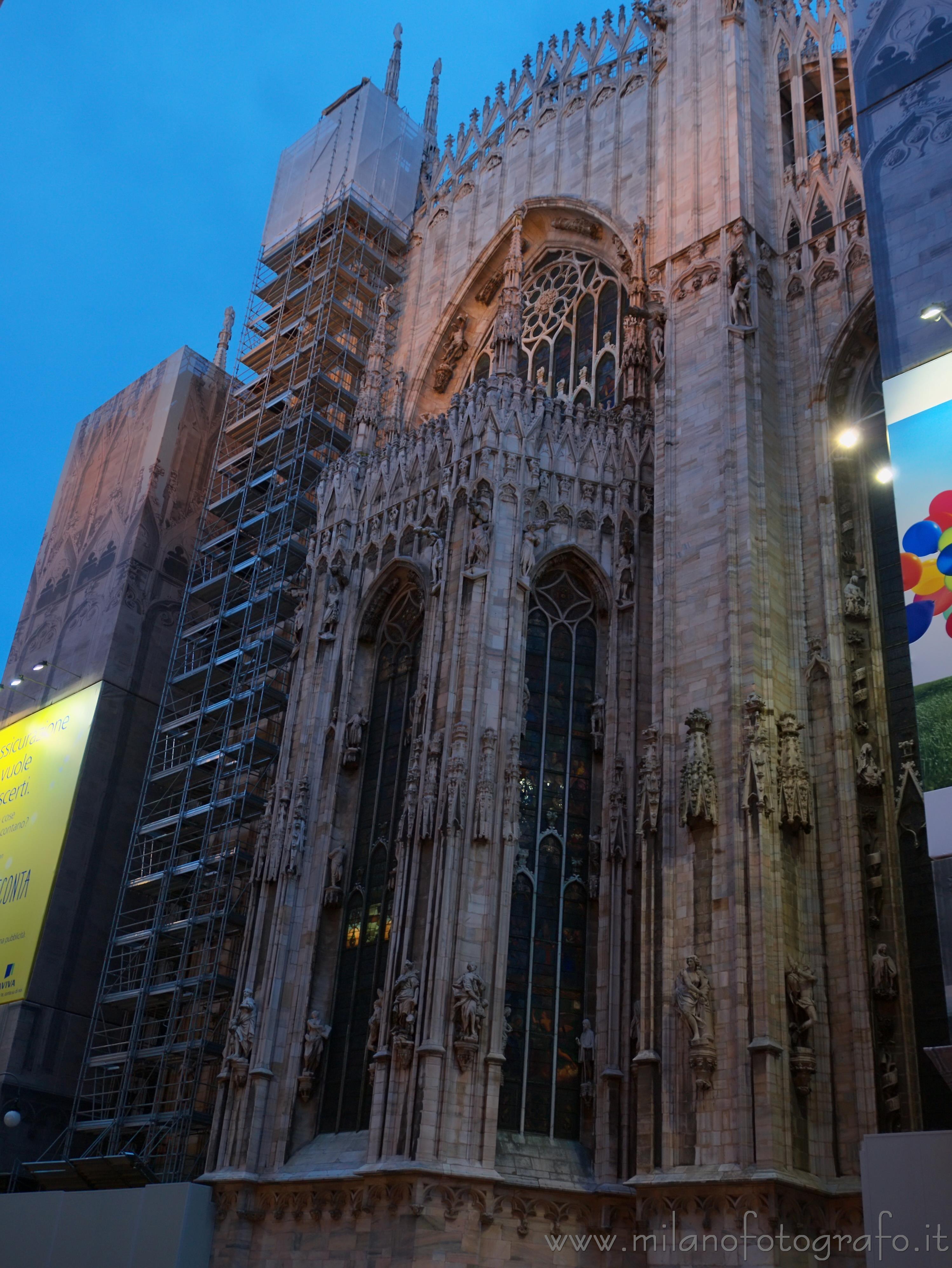 Milan (Italy) - Detail of the Duomo at darkening